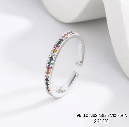 Anillo ajustable baño plata