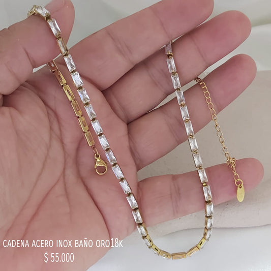 Collar acero baño oro18k