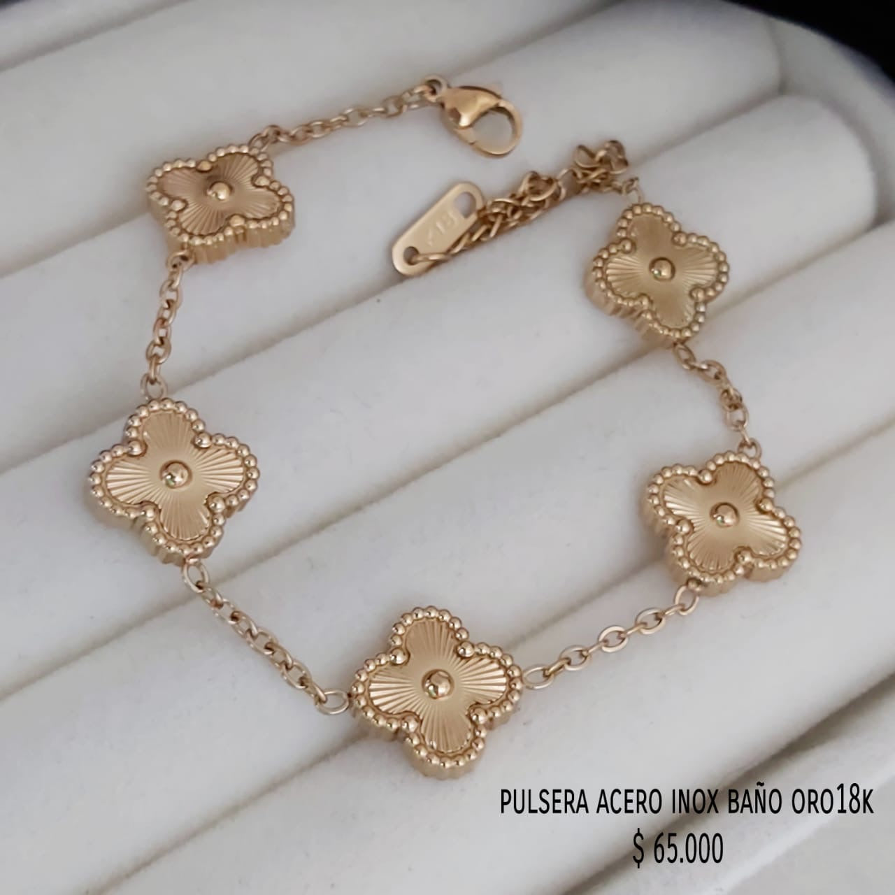Pulsera acero baño oro18k