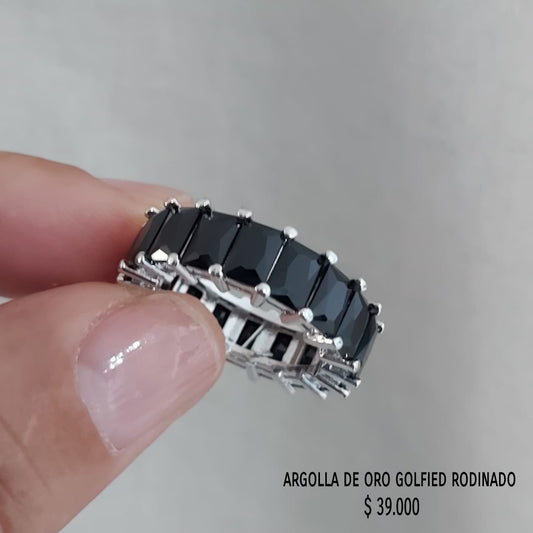 Anillo de oro golfield rodinado