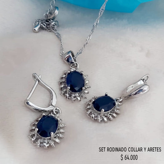 Set collar y aretes rodinados