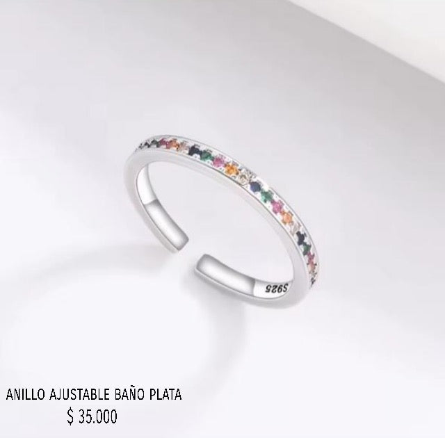 Anillo ajustable baño plata