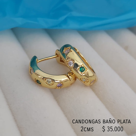 Candongas baño plata