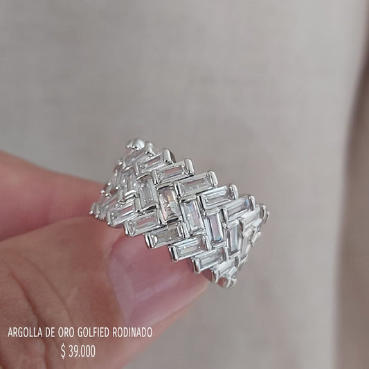 Anillo de oro golfield rodinado