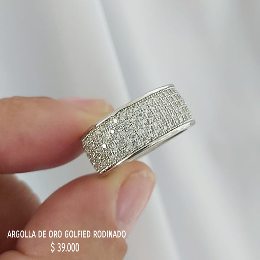 Anillo de oro golfield rodinado