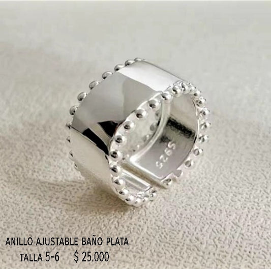 Anillo ajustable baño plata