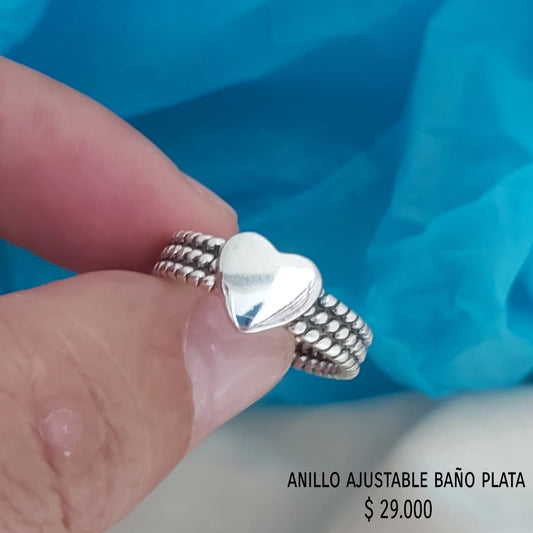Anillo ajustable baño plata