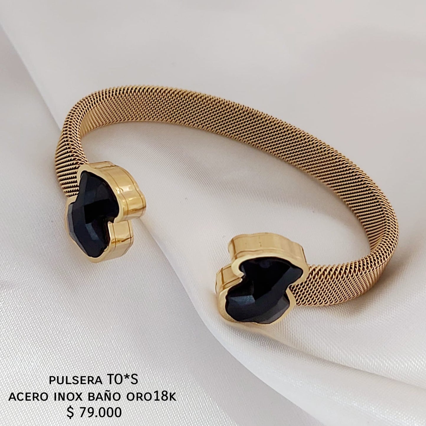 Pulsera TO*S acero inox baño oro 18k