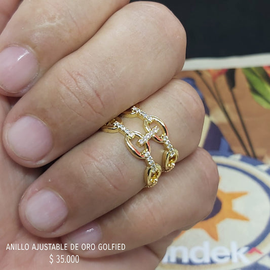 Anillo ajustable de oro golfield