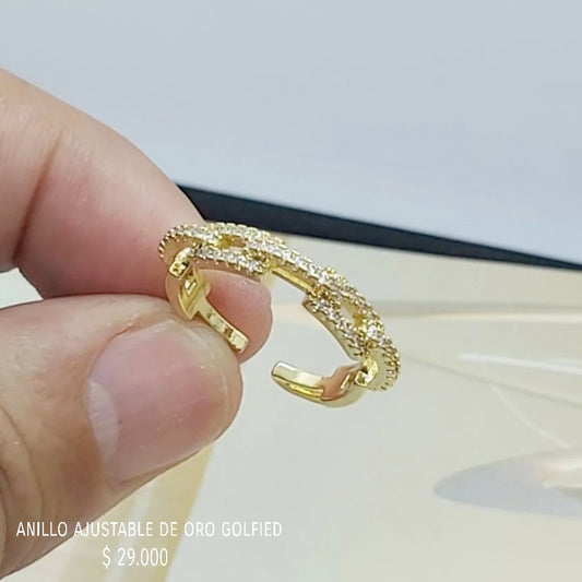 Anillo ajustable de oro golfield