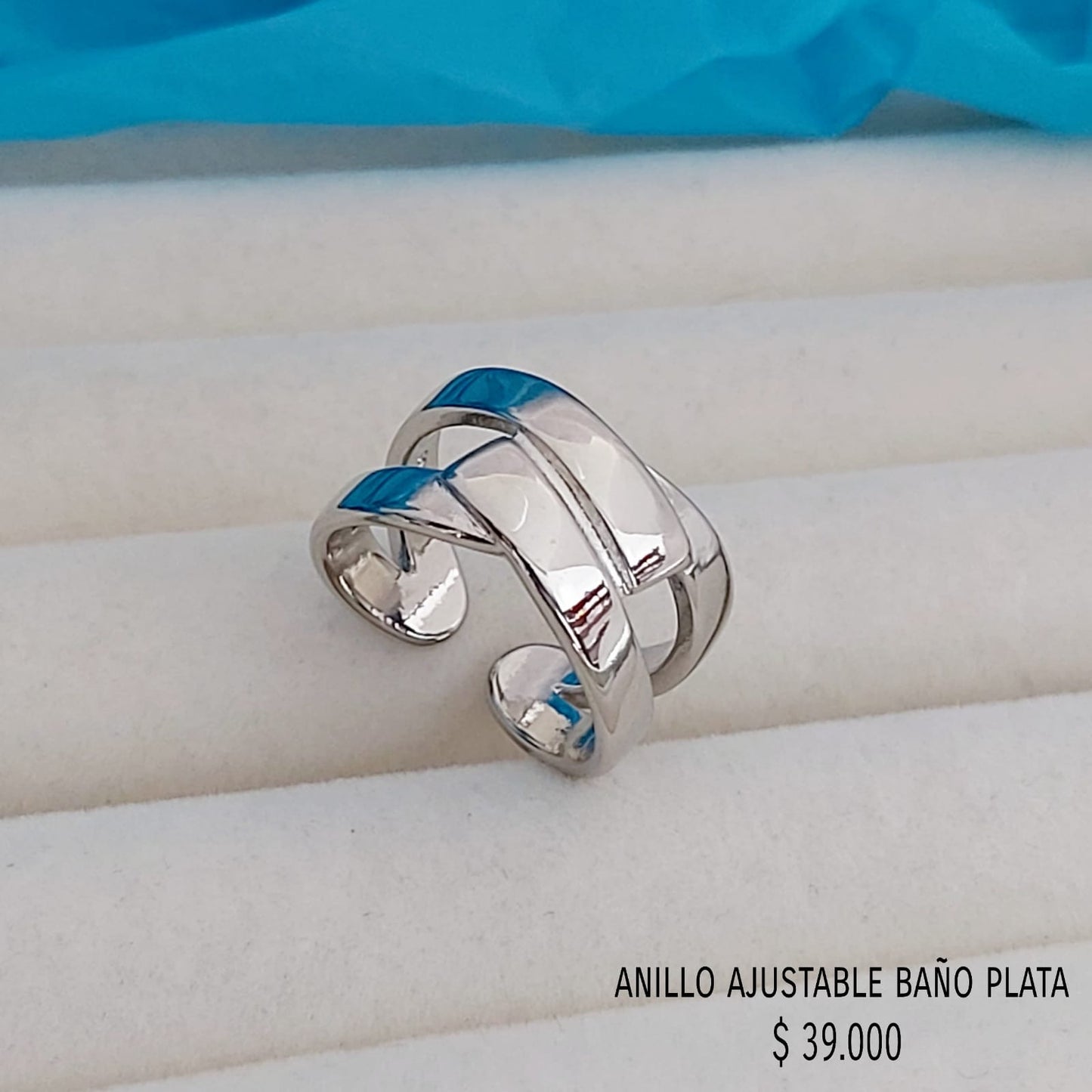 Anillo ajustable baño plata