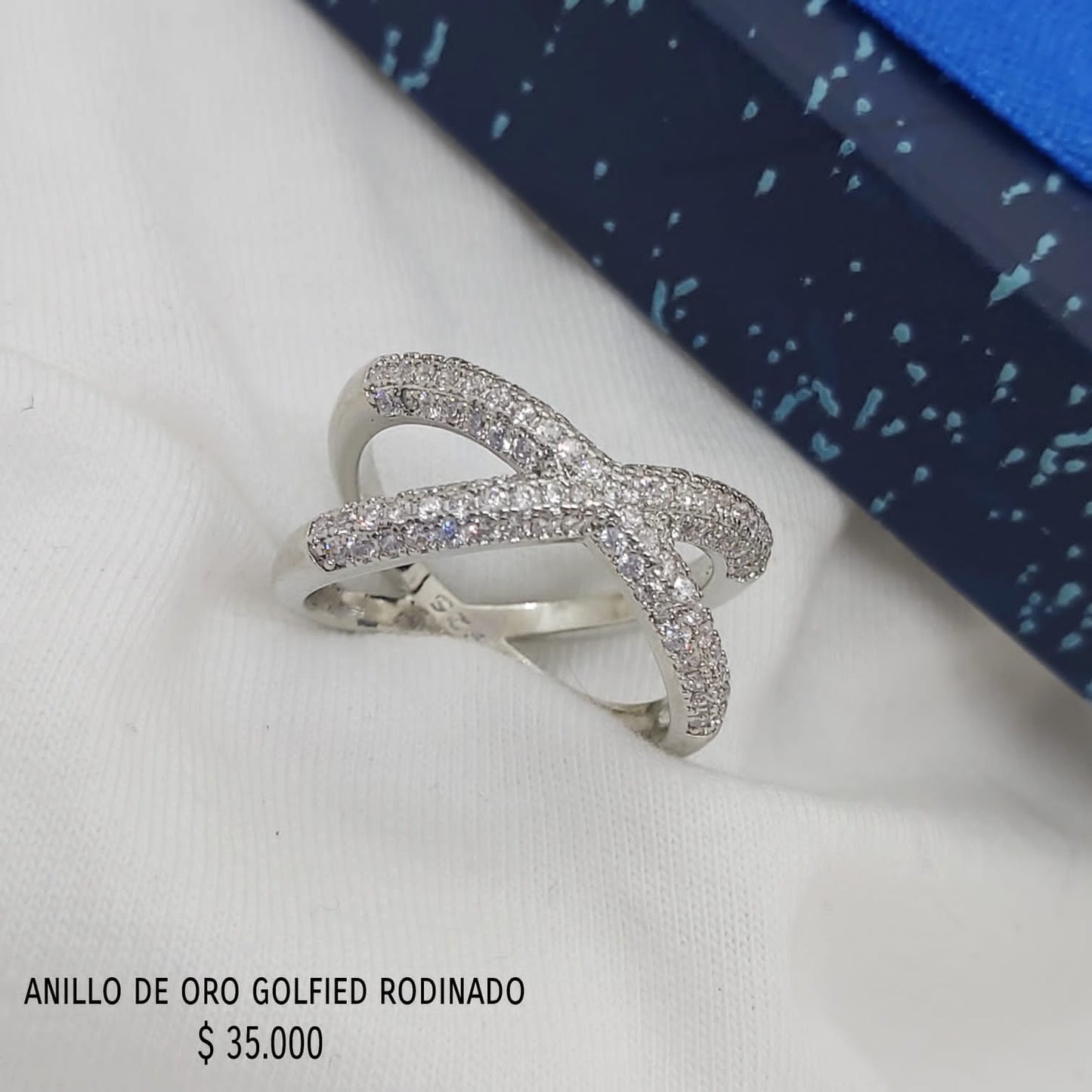 Anillo de oro golfield rodinado