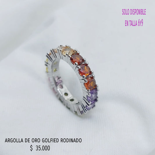 Anillo de oro golfield rodinado