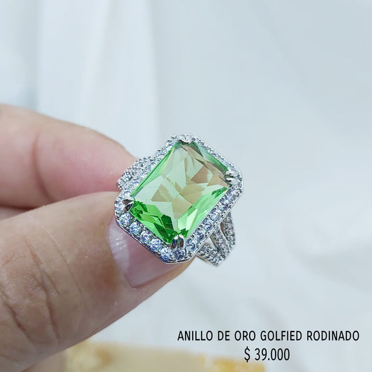 Anillo golfield rodinado con circónes