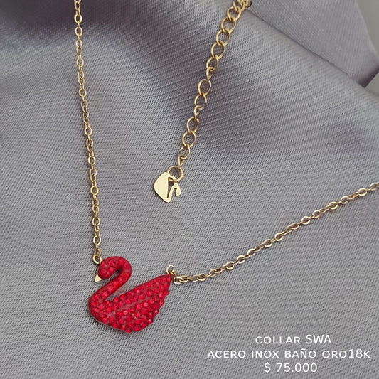 Collar SWA acero inox baño oro 18k