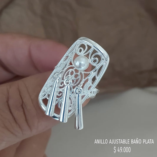 Anillo ajustable baño plata