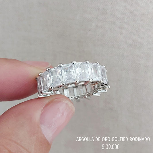 Anillo de oro golfield rodinado