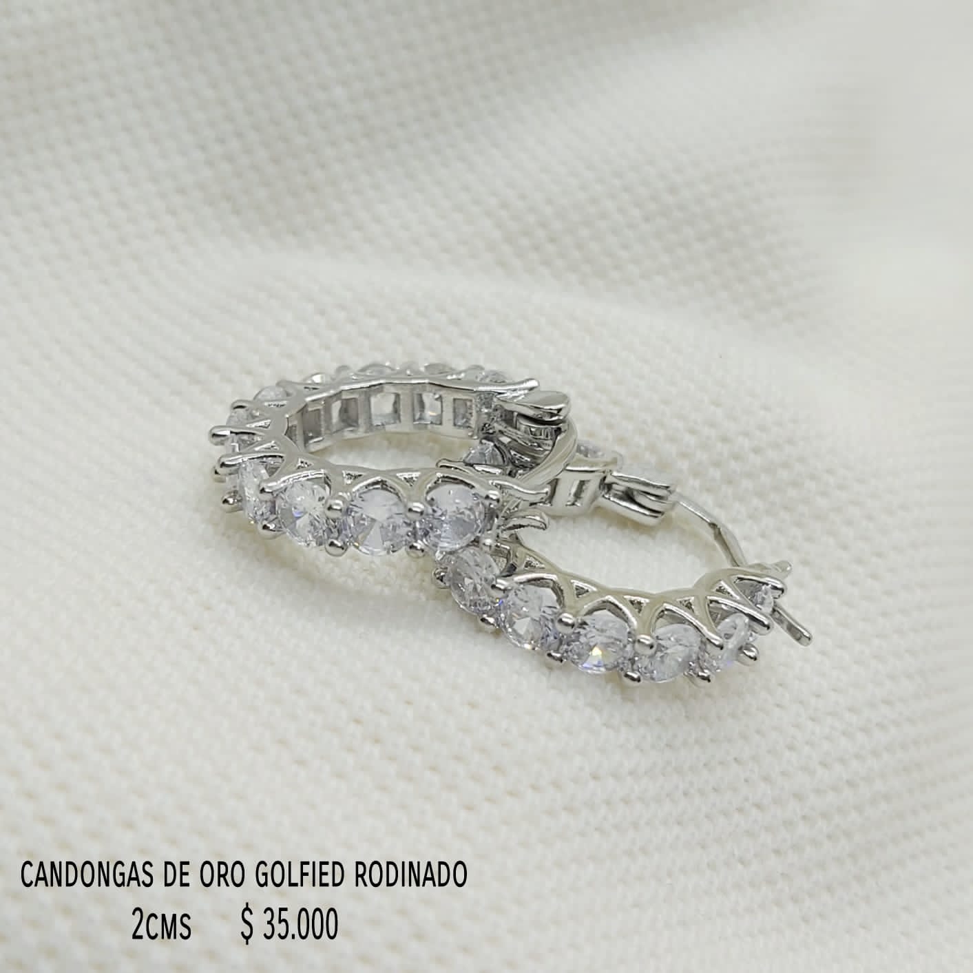 Candongas de oro golfield rodinado
