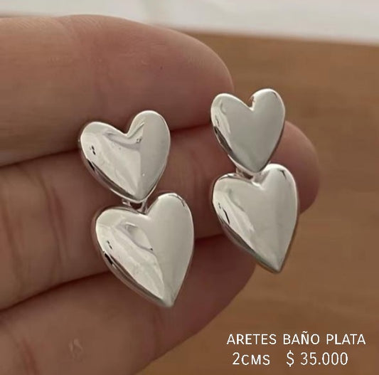 Aretes baño plata
