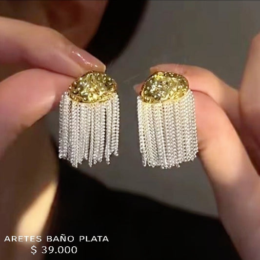 Aretes baño plata