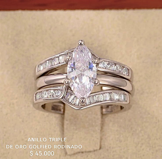 Anillo de oro golfield rodinado