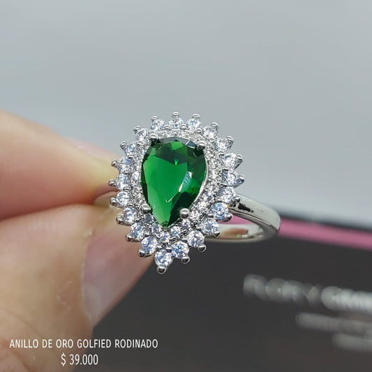 Anillo de oro golfield rodinado