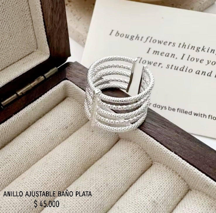 Anillo ajustable baño plata