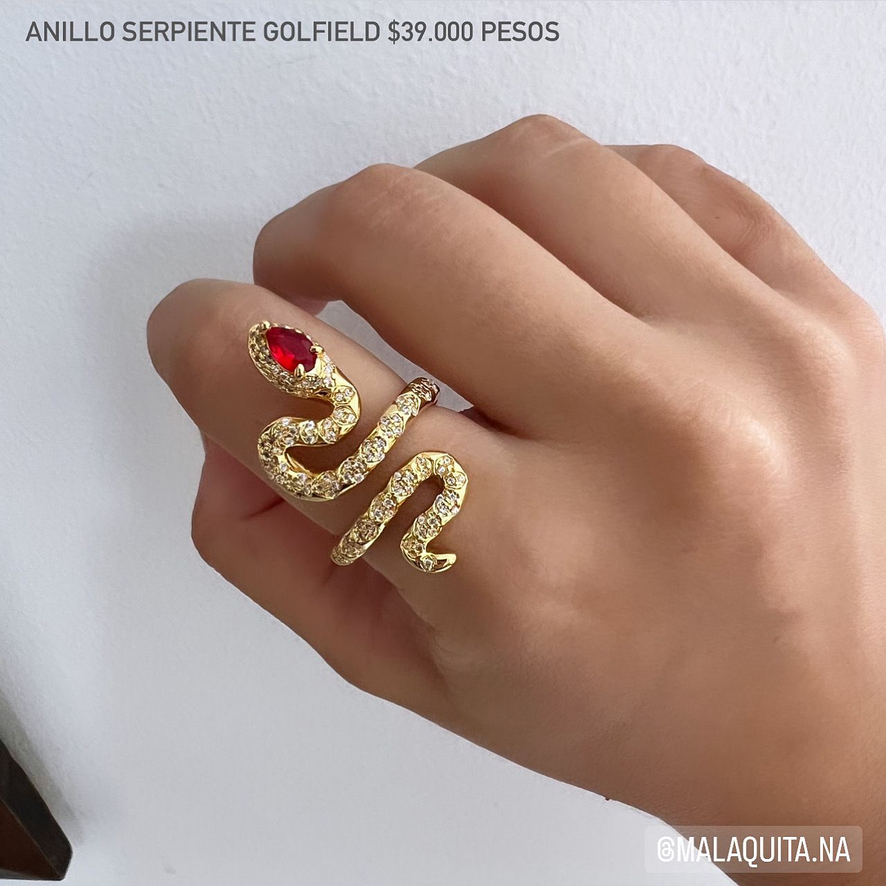 Anillo de oro golfield rodinado