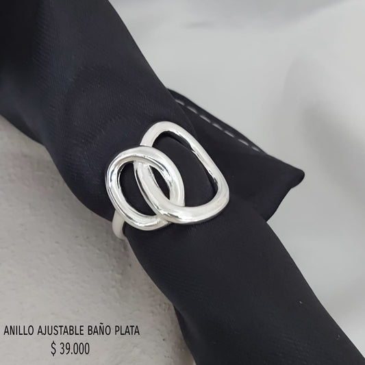 Anillo ajustable baño plata