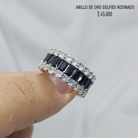 Anillo de oro golfield rodinado
