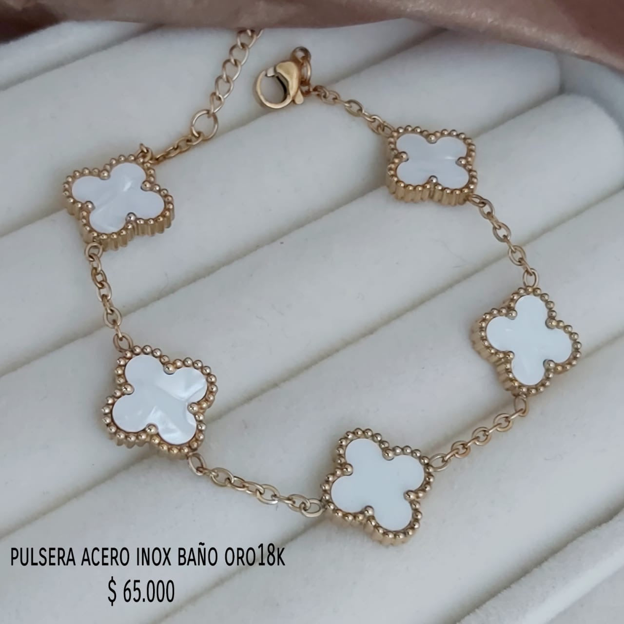 Pulsera acero baño oro18k