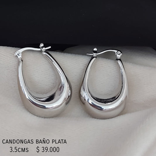 Candongas baño plata