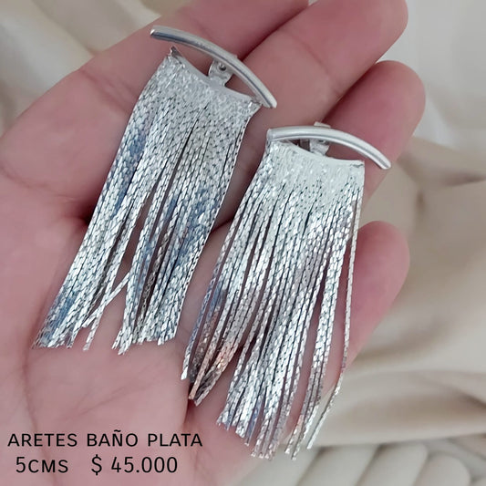 Aretes baño plata