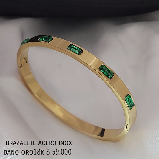 Brazalete acero inox baño oro18k