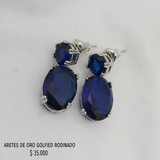 Aretes de oro golfield rodinado