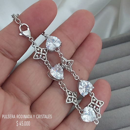 Pulsera y cristales rodinada