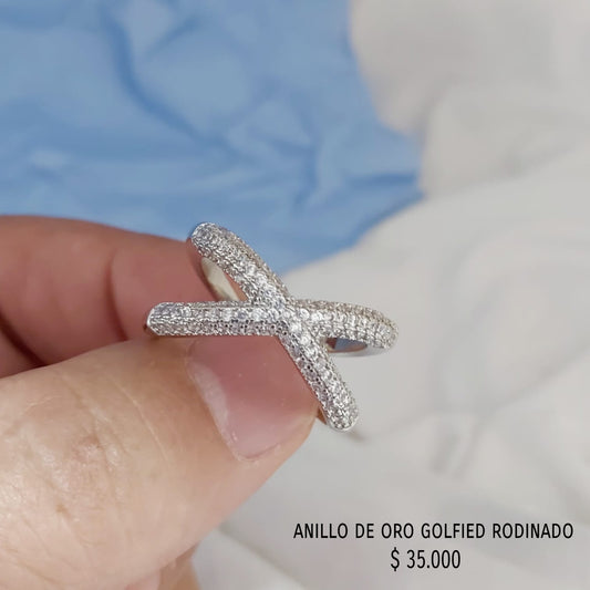 Anillo de oro golfield rodinado